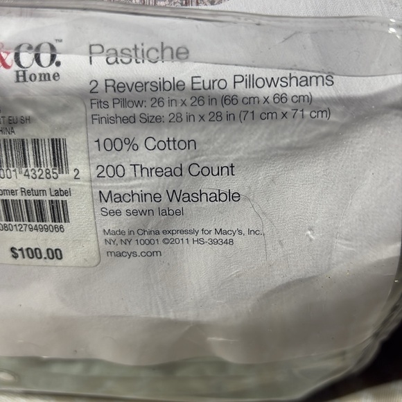 Style & Co. Reversible Euro Pillowshams - Green - Picture 2 of 4